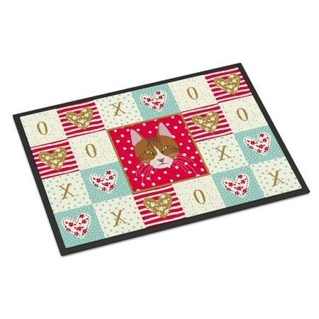 Carolines Treasures 18 x 27 in. Aegean Cat Love Indoor or Outdoor Mat CK5078MAT